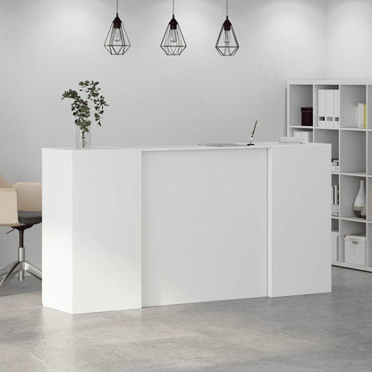 Reception Desk White Engineered Wood 78.7 in x 19.7 in x 40.7 in