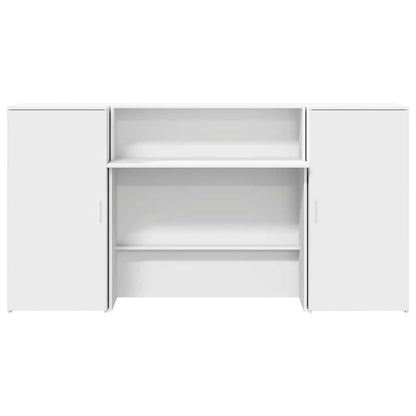 Reception Desk White Engineered Wood 78.7 in x 19.7 in x 40.7 in