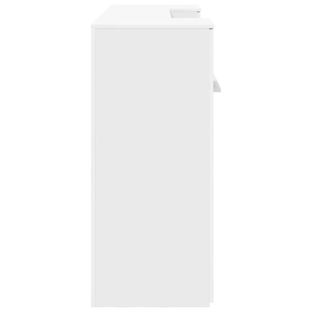 Reception Desk White Engineered Wood 78.7 in x 19.7 in x 40.7 in