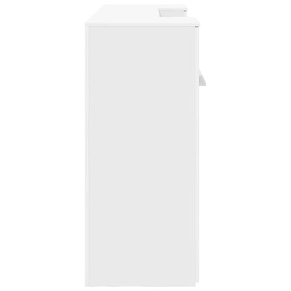 Reception Desk White Engineered Wood 78.7 in x 19.7 in x 40.7 in