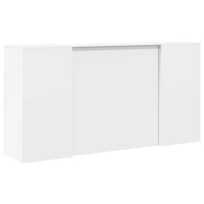 Reception Desk White Engineered Wood 78.7 in x 19.7 in x 40.7 in