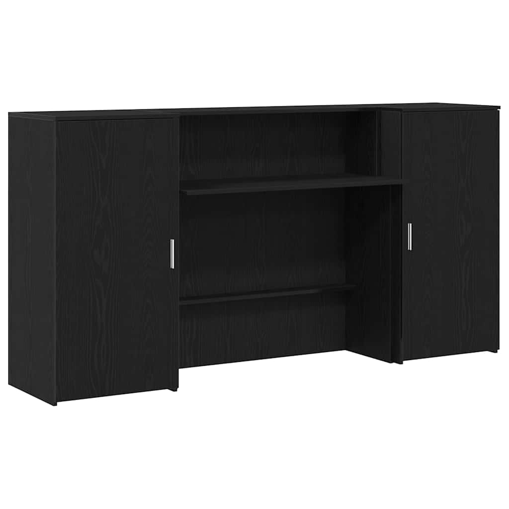 Reception Desk Black Oak 78.7x19.7x40.7" Engineered Wood
