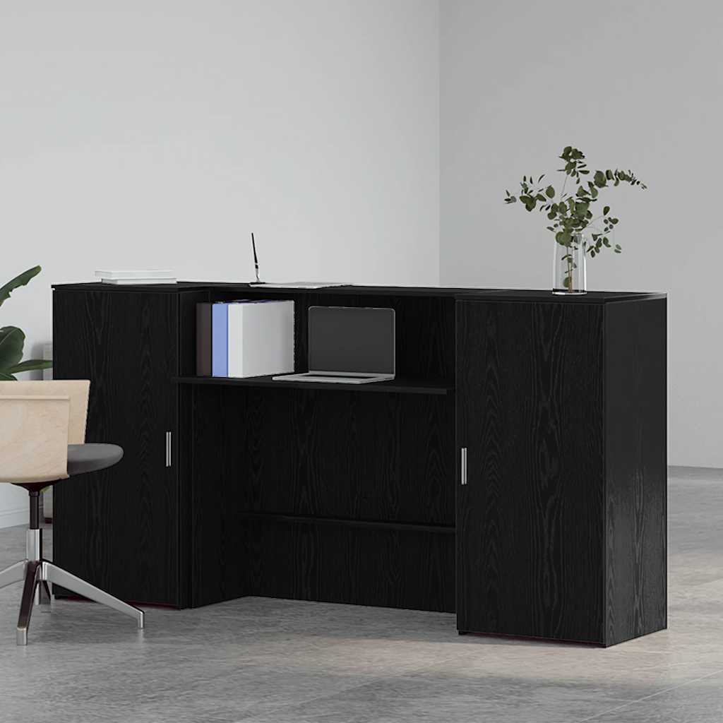 Reception Desk Black Oak 78.7x19.7x40.7" Engineered Wood