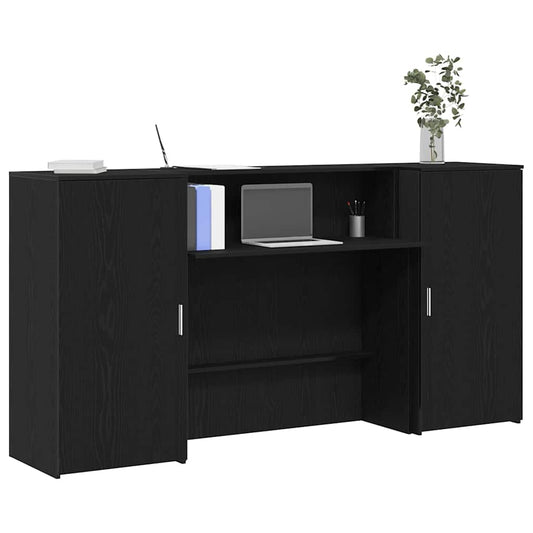 Reception Desk Black Oak 78.7x19.7x40.7" Engineered Wood