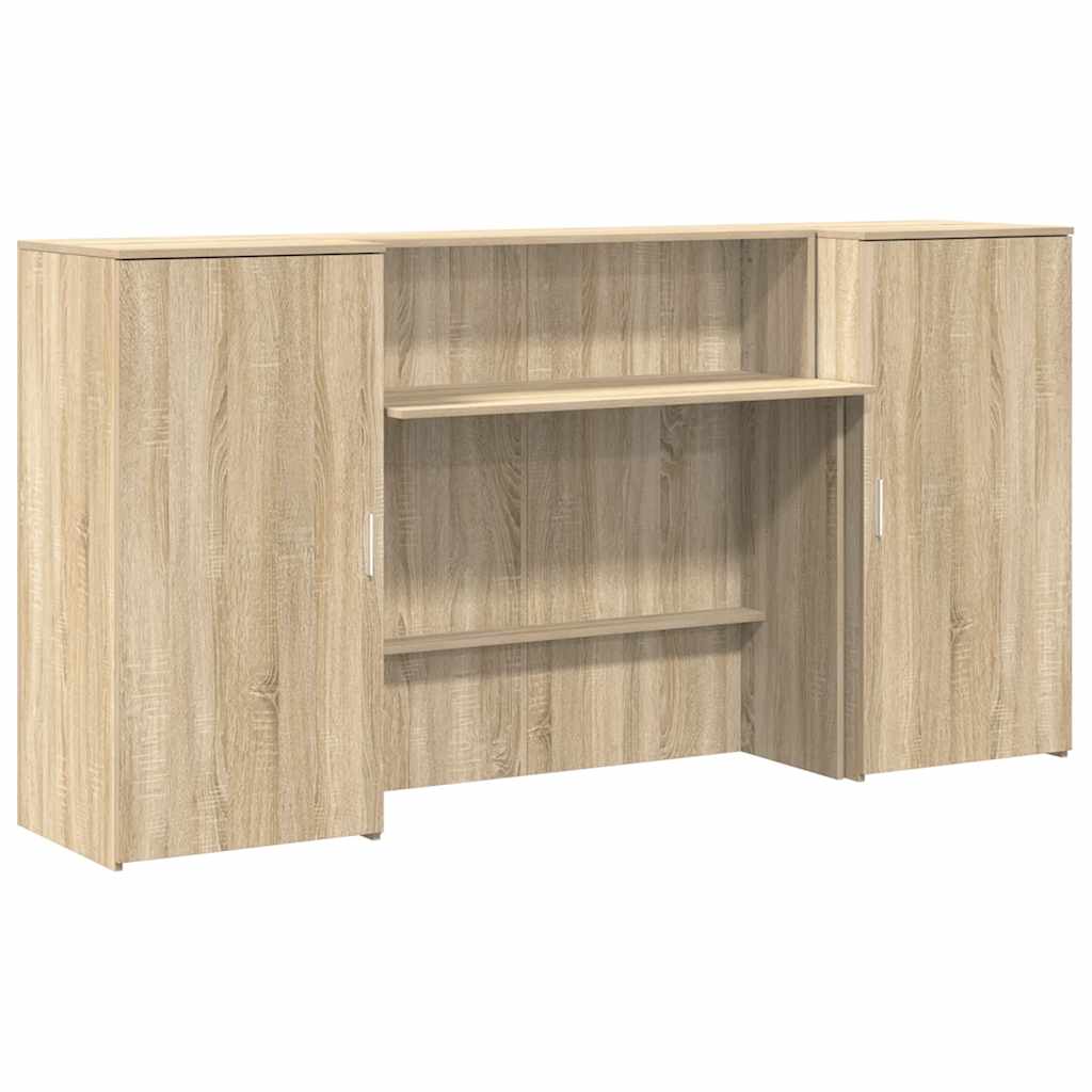 Reception Desk Sonoma oak Engineered wood Large Reception Desk
