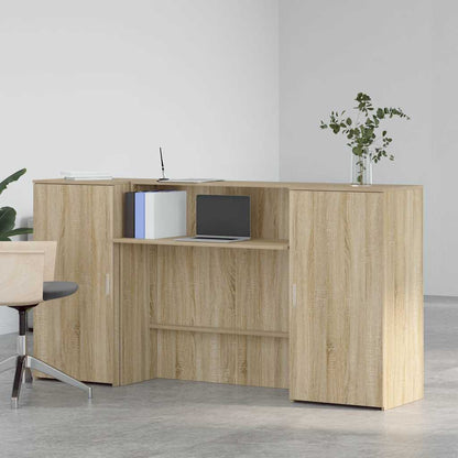 Reception Desk Sonoma oak Engineered wood Large Reception Desk