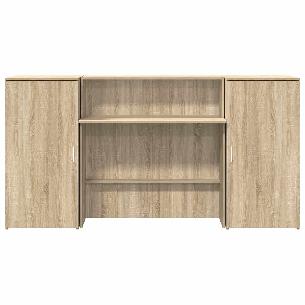 Reception Desk Sonoma oak Engineered wood Large Reception Desk