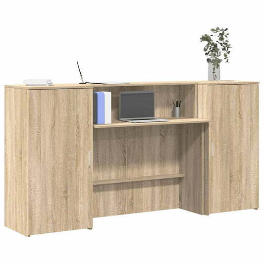 Reception Desk Sonoma oak Engineered wood Large Reception Desk