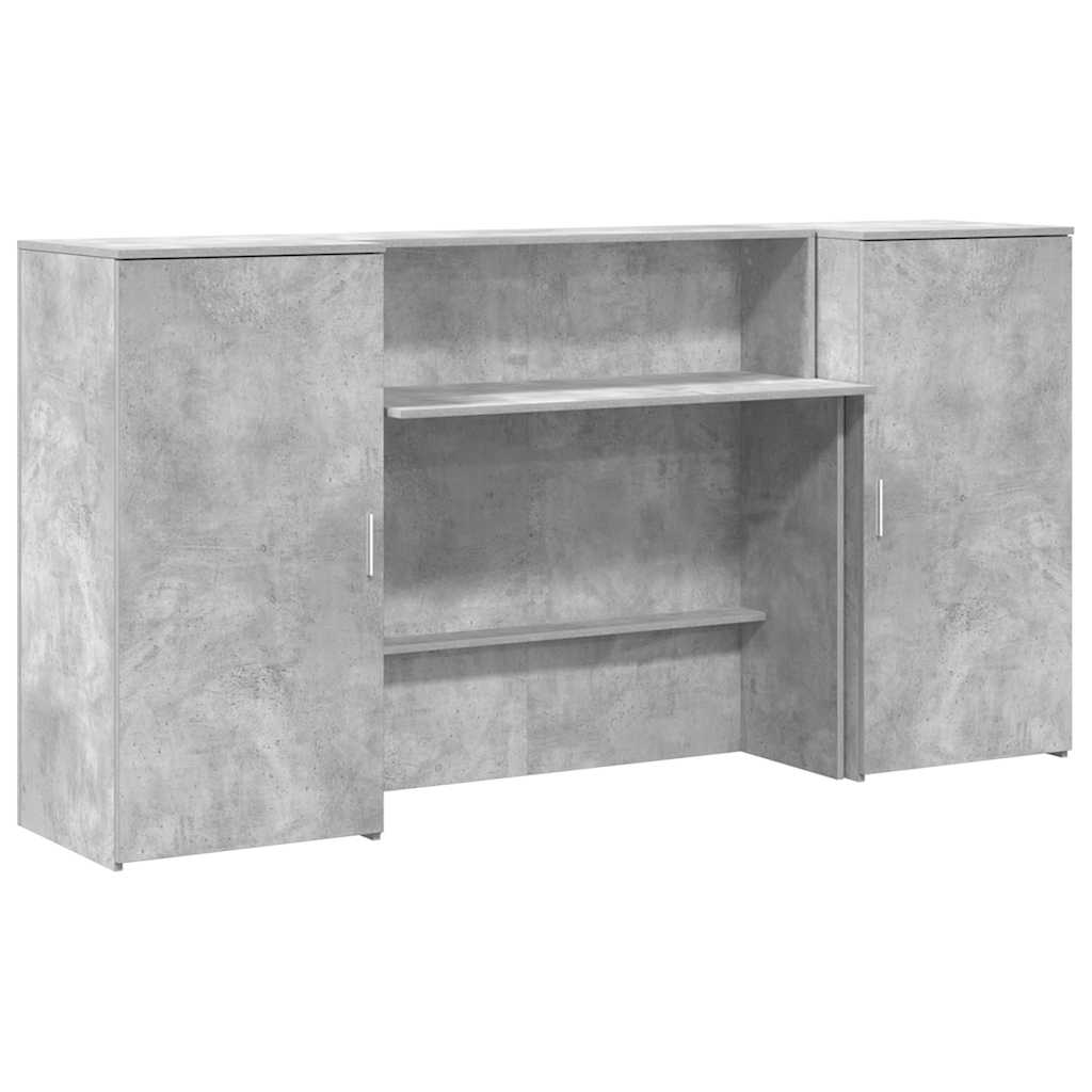 Reception Desk Concrete Grey Engineered Wood Large Reception Desk