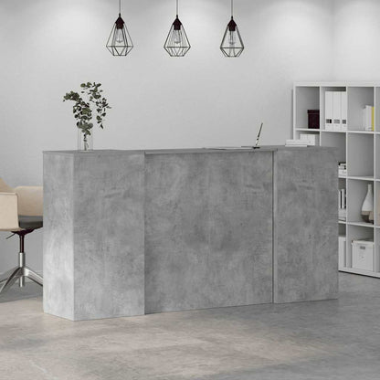 Reception Desk Concrete Grey Engineered Wood Large Reception Desk