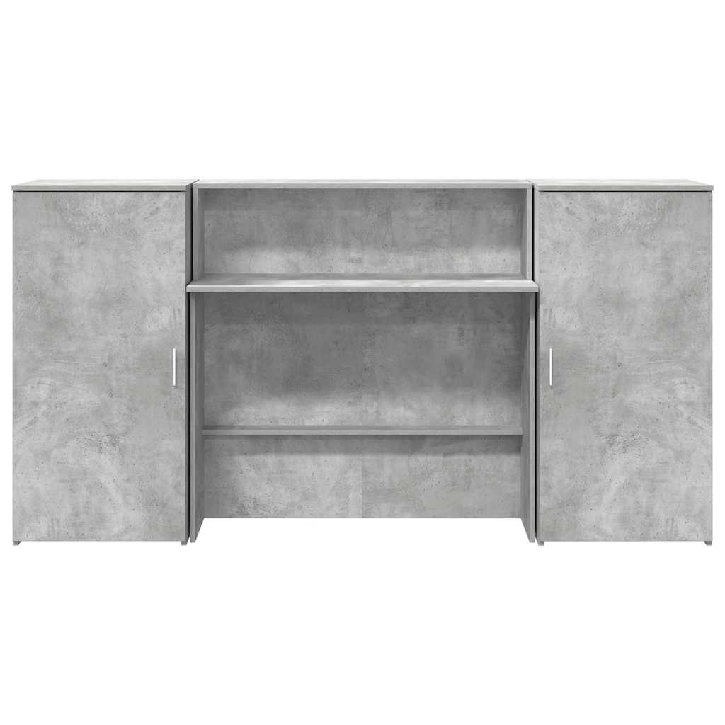 Reception Desk Concrete Grey Engineered Wood Large Reception Desk