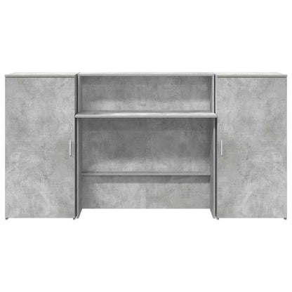 Reception Desk Concrete Grey Engineered Wood Large Reception Desk