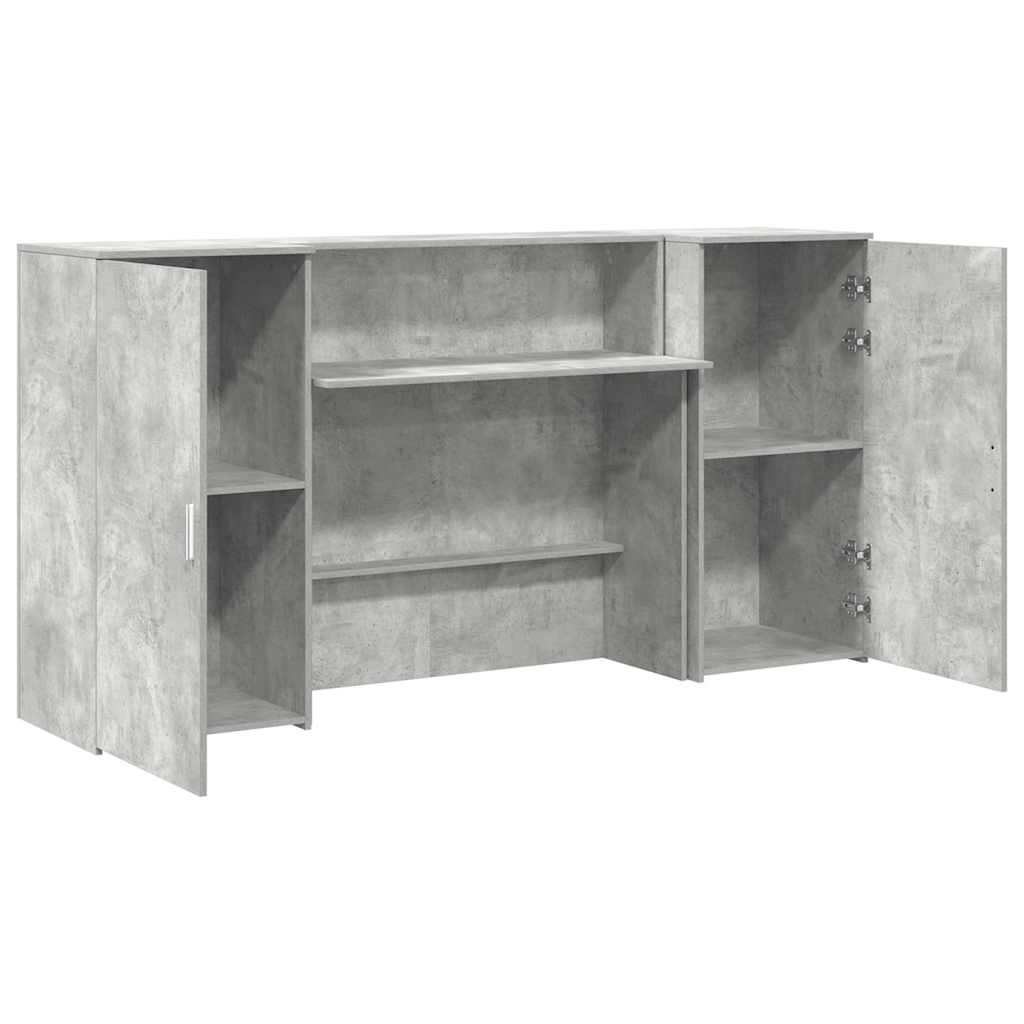 Reception Desk Concrete Grey Engineered Wood Large Reception Desk