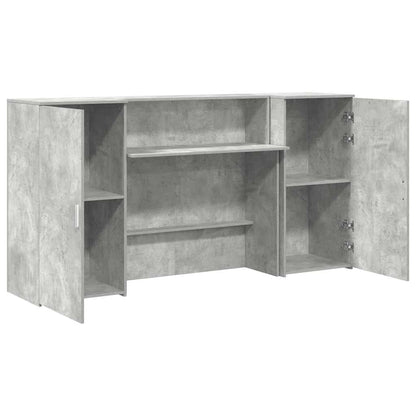Reception Desk Concrete Grey Engineered Wood Large Reception Desk