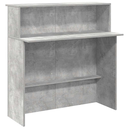 Reception Desk Concrete Grey Engineered Wood Large Reception Desk