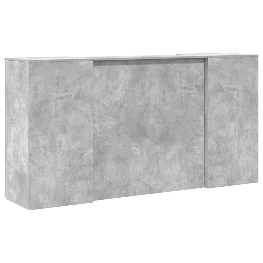 Reception Desk Concrete Grey Engineered Wood Large Reception Desk