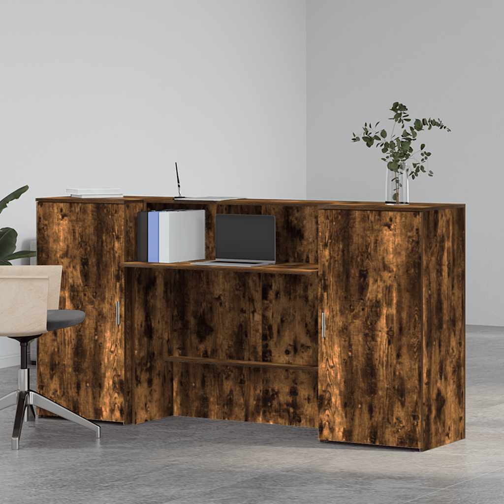 Reception Desk Smoked Oak Engineered wood 78.7 x 19.7 x 40.7 in