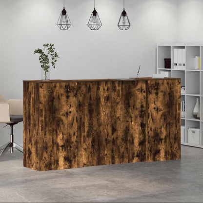 Reception Desk Smoked Oak Engineered wood 78.7 x 19.7 x 40.7 in