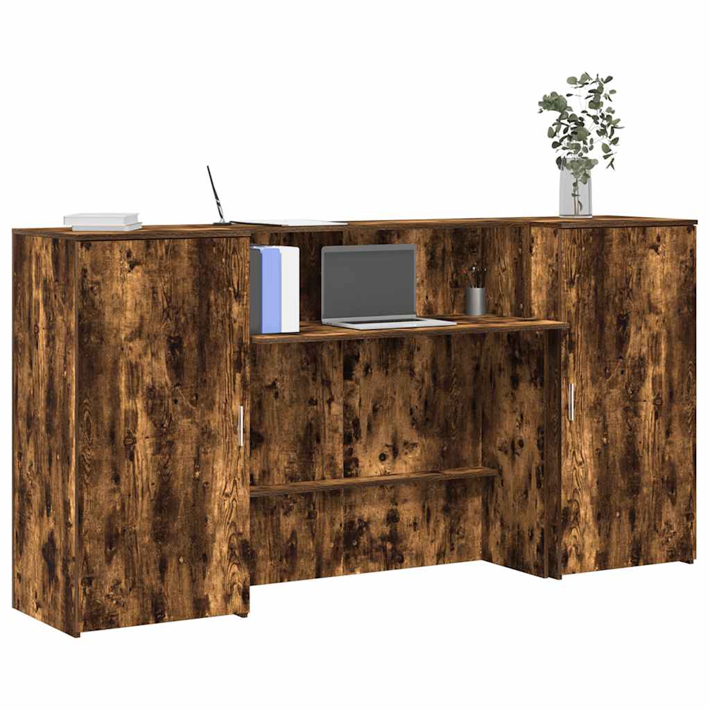 Reception Desk Smoked Oak Engineered wood 78.7 x 19.7 x 40.7 in
