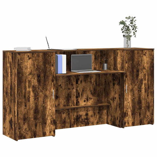 Reception Desk Smoked Oak Engineered wood 78.7 x 19.7 x 40.7 in