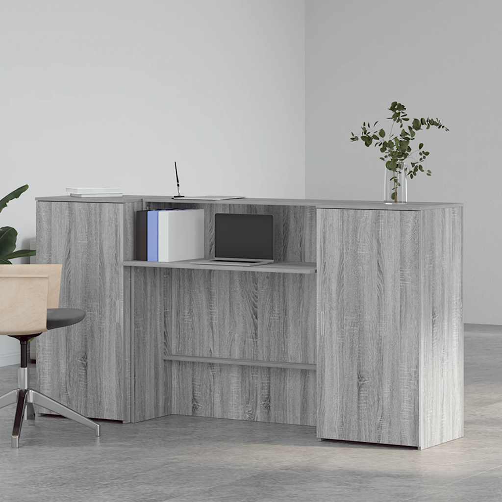 Reception Desk Gray Sonoma Engineered Wood 78.7 x 19.7 x 40.7 in