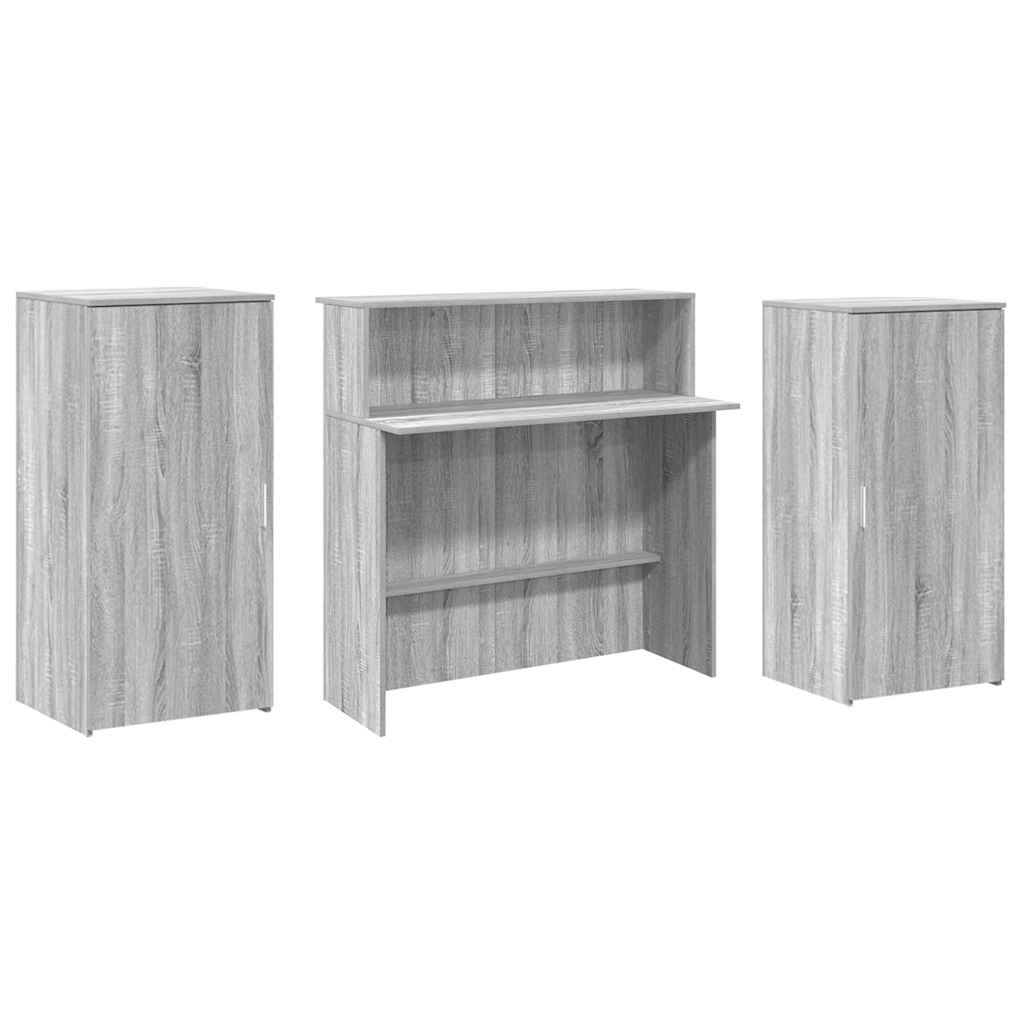 Reception Desk Gray Sonoma Engineered Wood 78.7 x 19.7 x 40.7 in