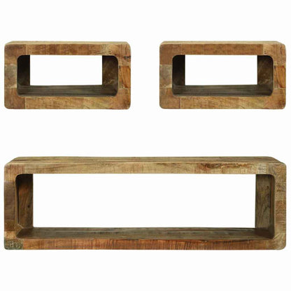 TV Cabinet Set 3 pcs Brown 100 x 30 x 32 cm Solid Mango wood