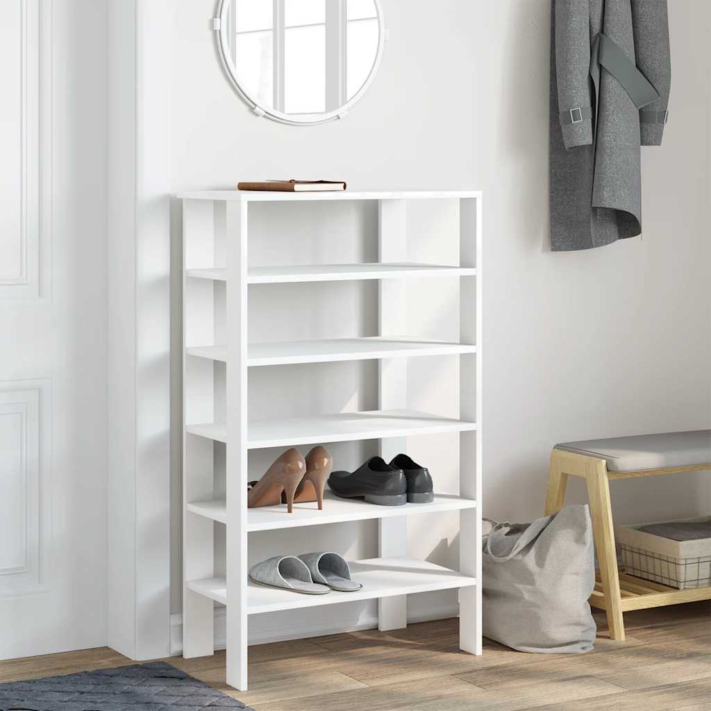 Shoe Rack White Engineered wood Slim Shoe Rack Rectangular