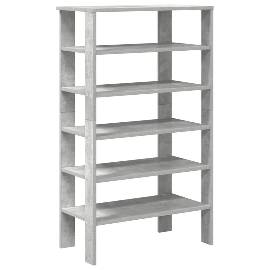Shoe Rack Concrete Grey Engineered Wood Compact Shoe Rack