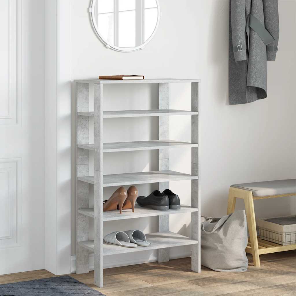 Shoe Rack Concrete Grey Engineered Wood Compact Shoe Rack