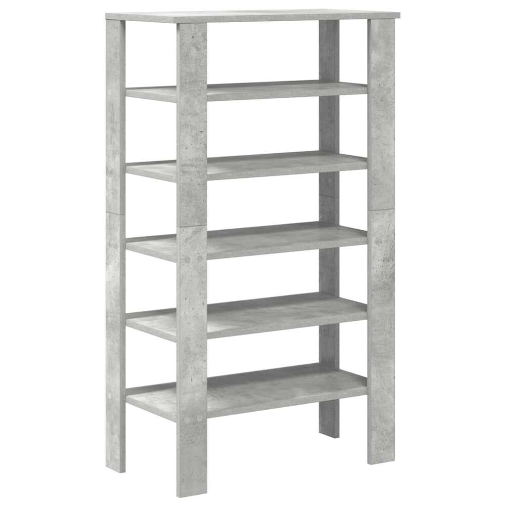 Shoe Rack Concrete Grey Engineered Wood Compact Shoe Rack