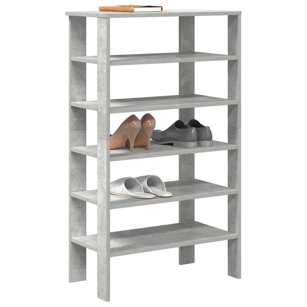 Shoe Rack Concrete Grey Engineered Wood Compact Shoe Rack