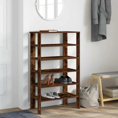 Shoe Rack Smoked Oak Engineered Wood Slim Shoe Rack Rectangular