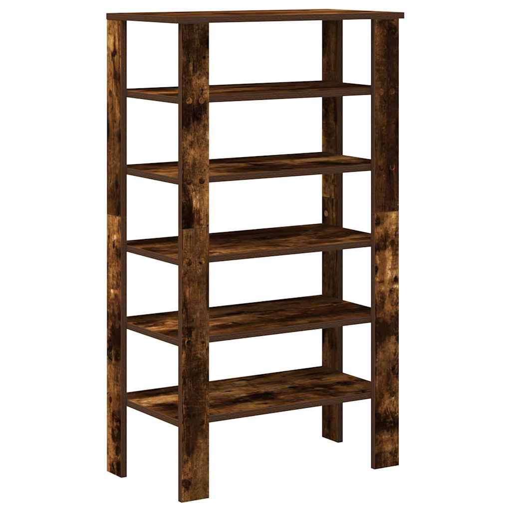 Shoe Rack Smoked Oak Engineered Wood Slim Shoe Rack Rectangular