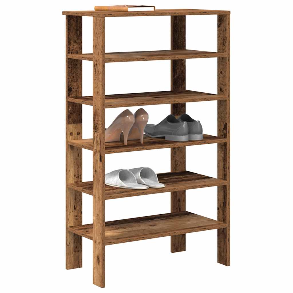 Shoe Rack Old Wood Engineered Wood Slim Shoe Rack Rectangular