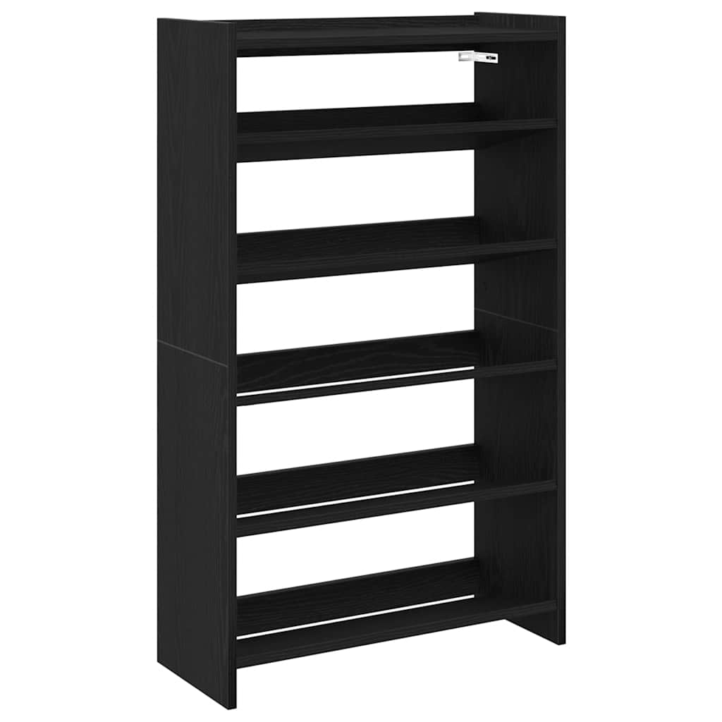 Shoe Rack Black Engineered wood Slim Shoe Rack Rectangular