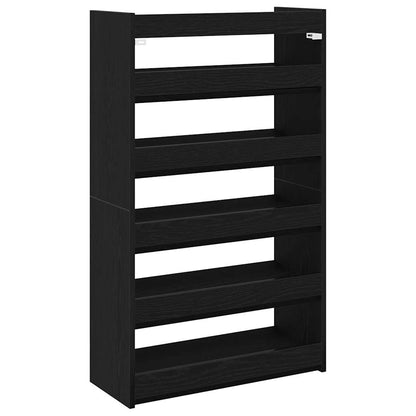 Shoe Rack Black Engineered wood Slim Shoe Rack Rectangular