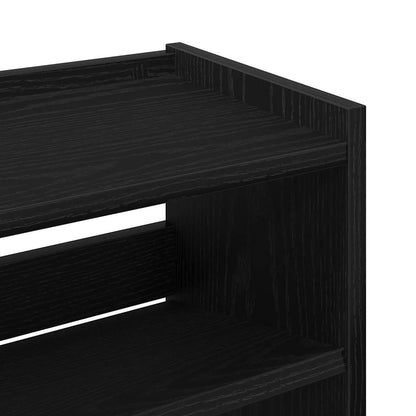 Shoe Rack Black Engineered wood Slim Shoe Rack Rectangular