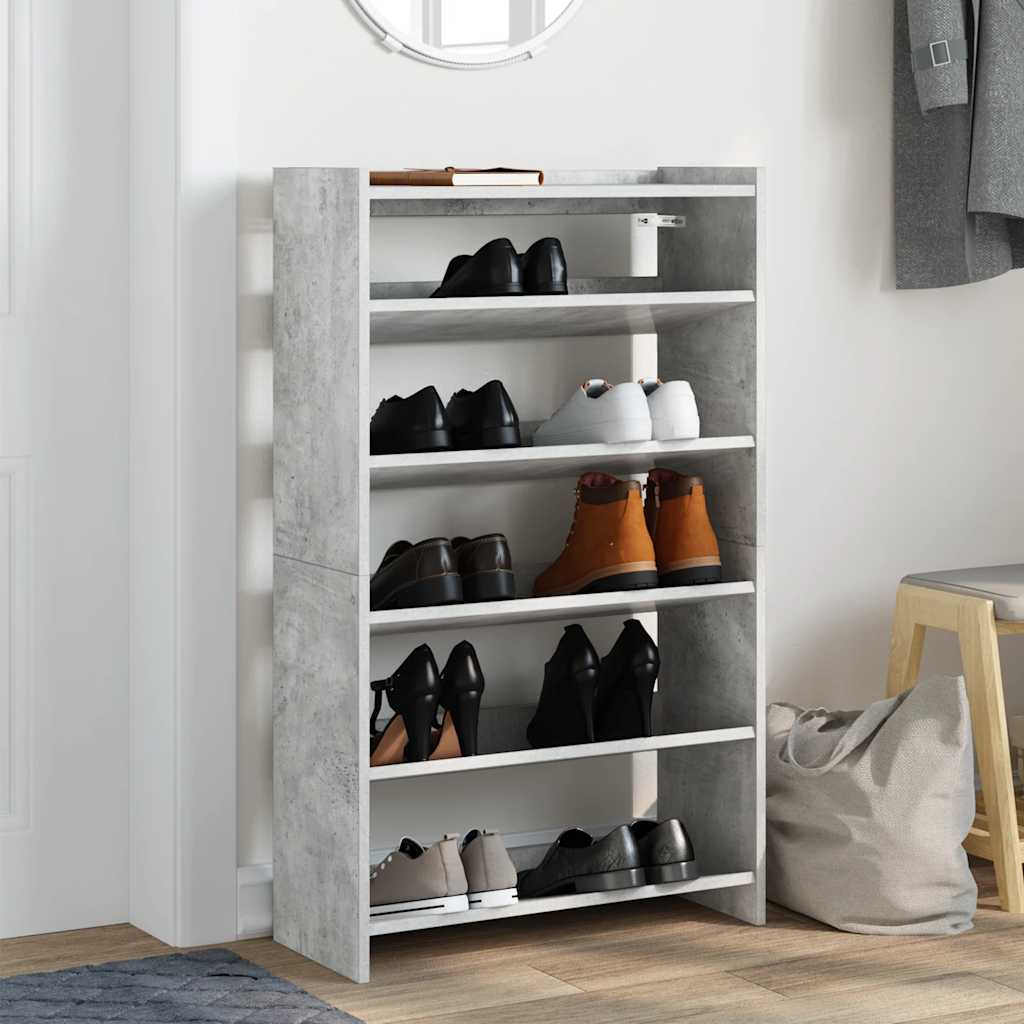 Shoe Rack Concrete grey Engineered wood Slim Shoe Rack