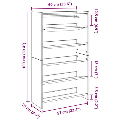 Shoe Rack Concrete grey Engineered wood Slim Shoe Rack