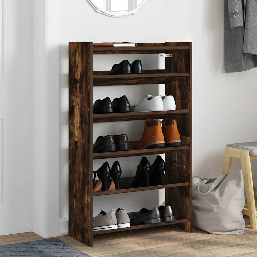 Shoe Rack Smoked oak Engineered wood Slim Shoe Rack Rectangular
