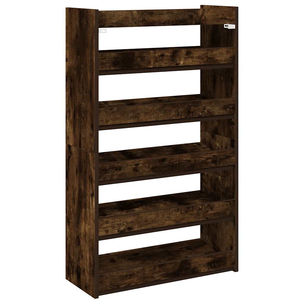 Shoe Rack Smoked oak Engineered wood Slim Shoe Rack Rectangular