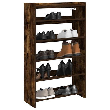 Shoe Rack Smoked oak Engineered wood Slim Shoe Rack Rectangular