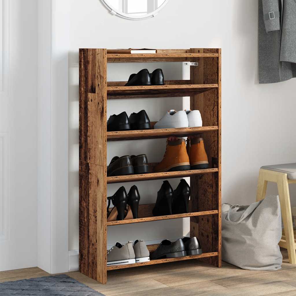 Shoe Rack Old Wood Engineered wood Compact Shoe Rack