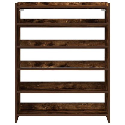 Shoe Rack Smoked Oak Engineered Wood Compact Shoe Rack