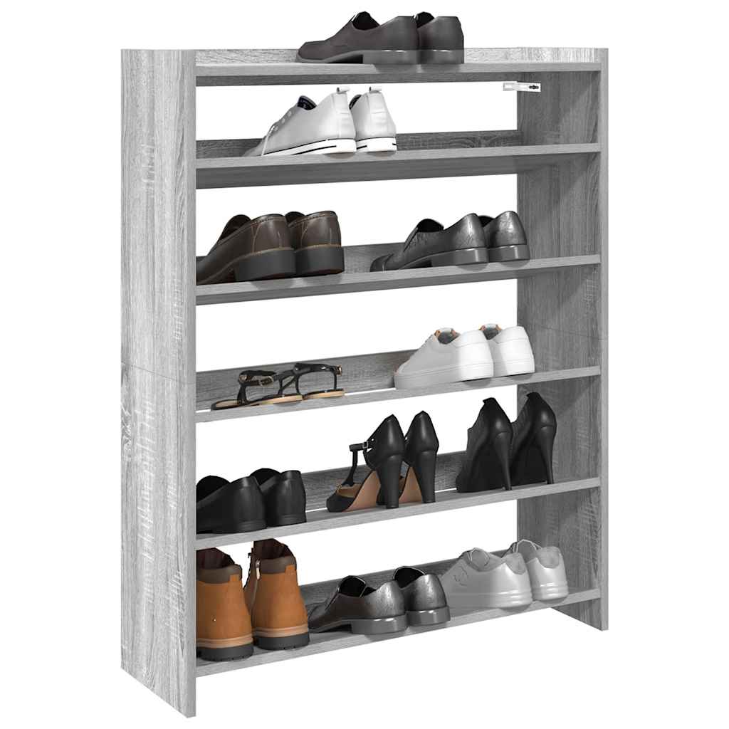 Shoe Rack Grey Sonoma Engineered Wood Shoe Rack Rectangular