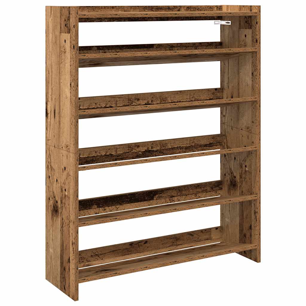 Shoe Rack Rustic Wood Engineered Wood Slim Shoe Rack
