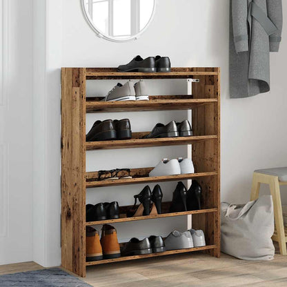 Shoe Rack Rustic Wood Engineered Wood Slim Shoe Rack