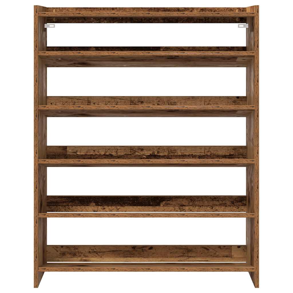 Shoe Rack Rustic Wood Engineered Wood Slim Shoe Rack