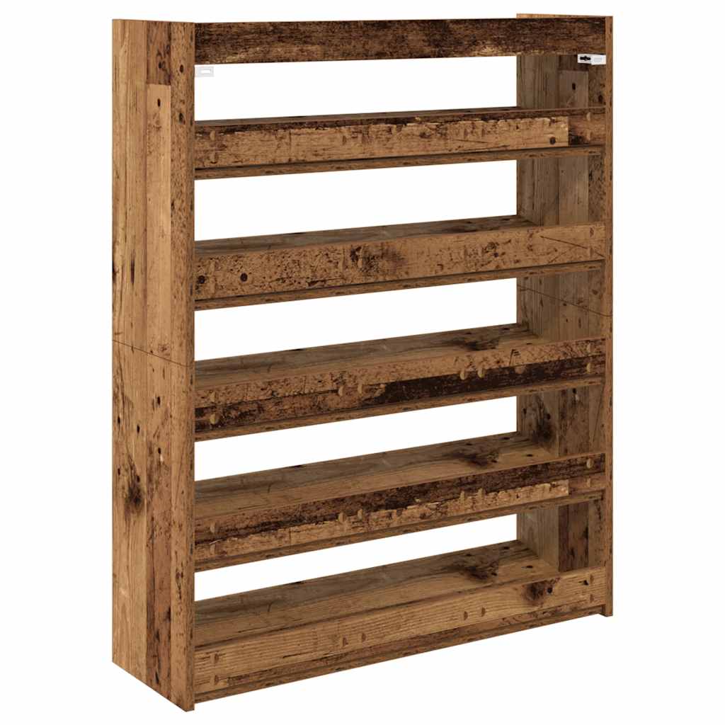 Shoe Rack Rustic Wood Engineered Wood Slim Shoe Rack